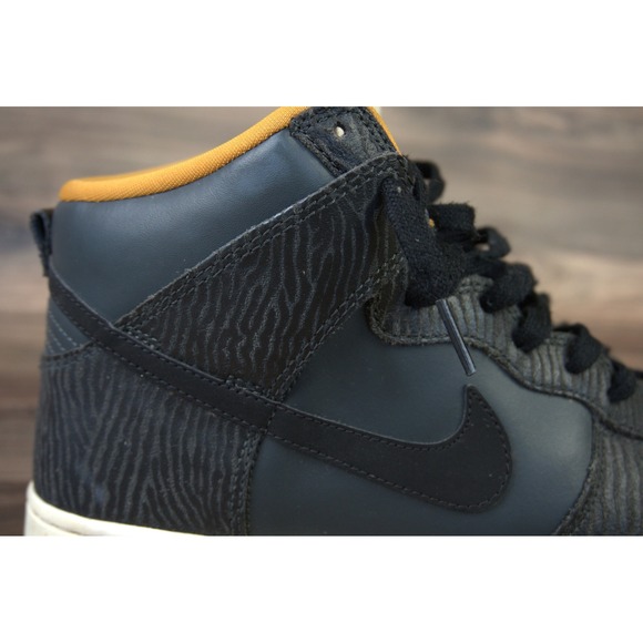 Nike Dunk High Premium Black Zebra Print Sneakers Mens Size 10 - Picture 9 of 9